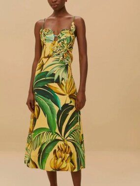 Farm Rio Bananarqt Flowered Midi-Dress